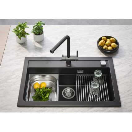 ALVEUS 1139808 - Kriauklės čiaupas AGUILA 33,3 cm granito/juoda