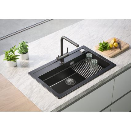 ALVEUS 1139808 - Kriauklės čiaupas AGUILA 33,3 cm granito/juoda
