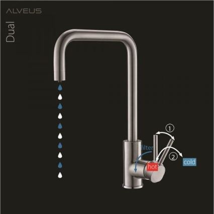 ALVEUS 1139812 - Kriauklės čiaupas DUAL 37 cm granito/juoda