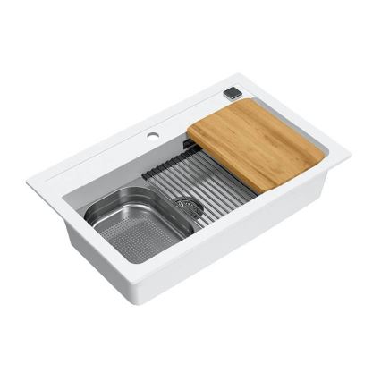ALVEUS 1140443 - Virtuvės kriauklė ATROX 79x50 cm granito/balta