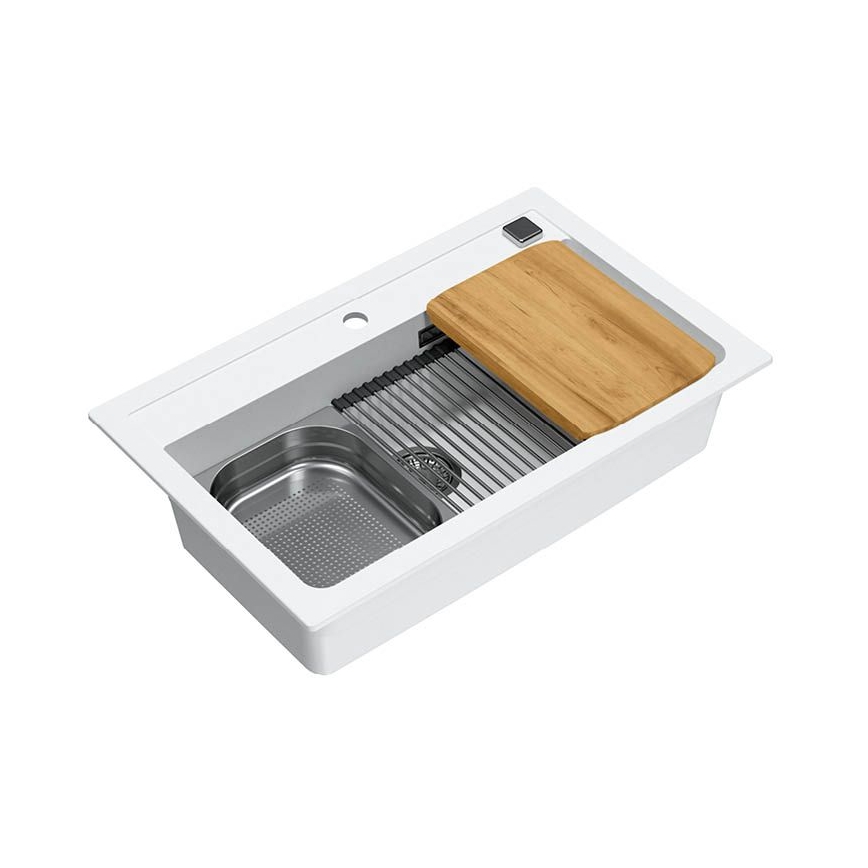 ALVEUS 1140443 - Virtuvės kriauklė ATROX 79x50 cm granito/balta