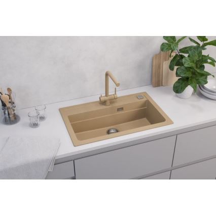 ALVEUS 1140445 - Virtuvės kriauklė ATROX 79x50 cm granito/smėlio spalva