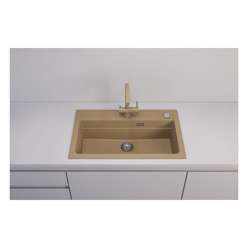 ALVEUS 1140445 - Virtuvės kriauklė ATROX 79x50 cm granito/smėlio spalva
