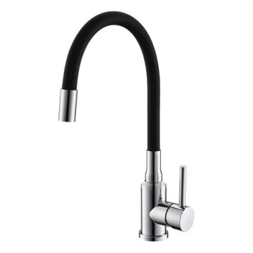 ALVEUS 1144427 - Kriauklės čiaupas su lanksčia rankena MINTAS 34 cm žalvaris/blizgus chromas/juoda