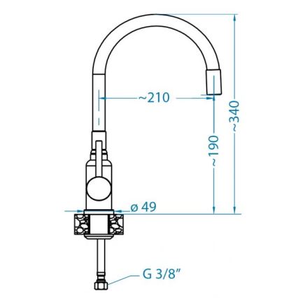 ALVEUS 1144429 - Kriauklės čiaupas su lanksčia rankena MINTAS 34 cm žalvaris/šukuotas plienas/smėlio spalva