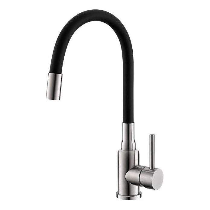 ALVEUS 1144432 - Kriauklės čiaupas su lanksčia rankena MINTAS 34 cm žalvaris/šukuotas plienas/juoda
