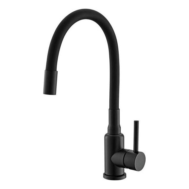 ALVEUS 1144433 - Kriauklės čiaupas su lanksčia rankena MINTAS 34 cm žalvaris/matinė juoda
