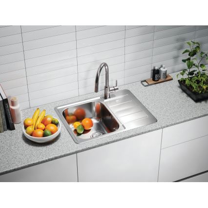 ALVEUS 1144603 - Virtuvės kriauklė LINE 61,5x50 cm matinė plienas/satin, be ekscentriko