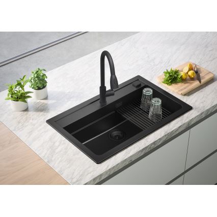 ALVEUS 1148163 - Virtuvės kriauklė ATROX 79x50 cm granito/juoda