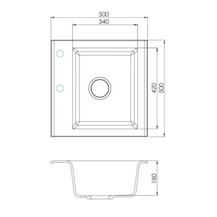 ALVEUS 1149111 - Virtuvės kriauklė GEM 50x50 cm granito/smėlio spalva