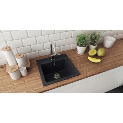 ALVEUS 1149113 - Virtuvės kriauklė GEM 50x50 cm granito/juoda