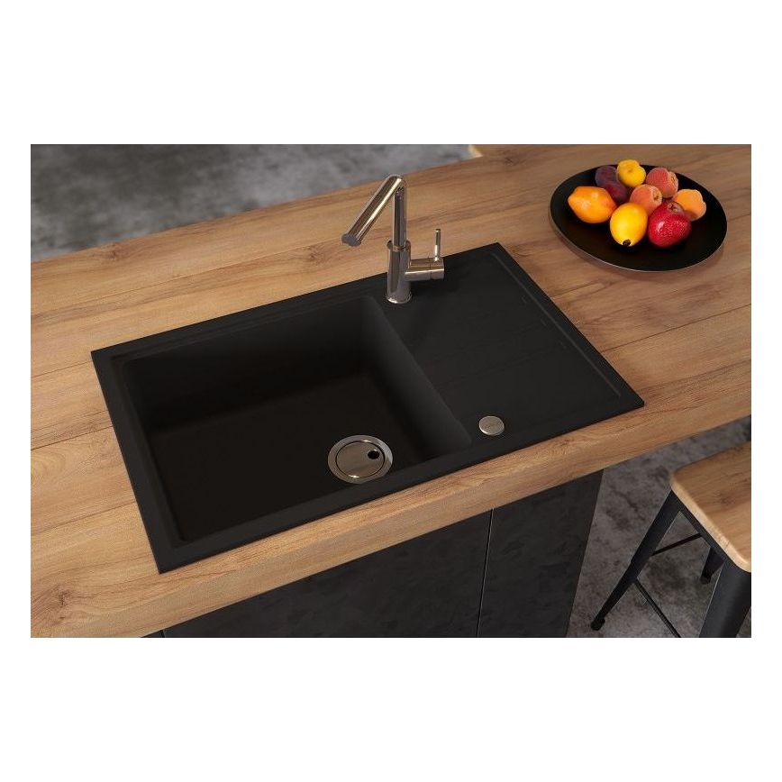 ALVEUS 1149117 - Virtuvės kriauklė INTERMEZZO 78x48 cm granito/juoda
