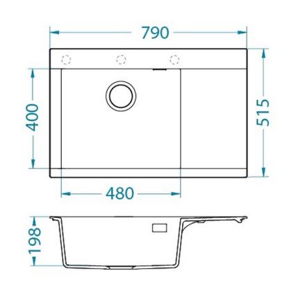 ALVEUS 1149301 - Virtuvės kriauklė PURE 79x51,5 cm granitinis/smėlio spalvos