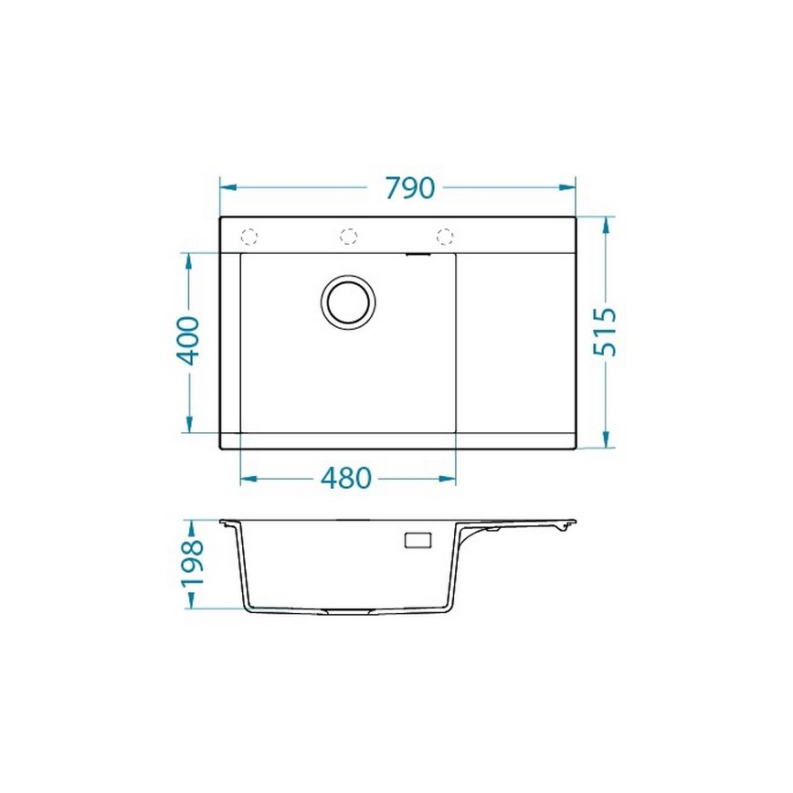 ALVEUS 1149305 - Virtuvinė kriauklė PURE 79x51,5 cm granitinė/juoda