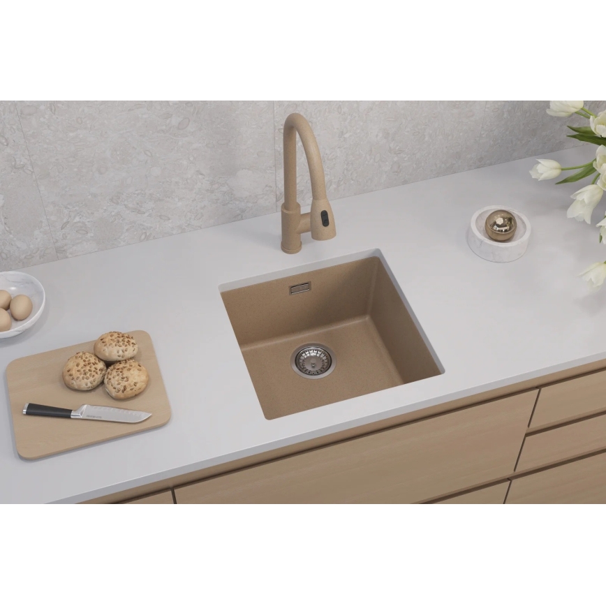 ALVEUS 1150047 - Virtuvės kriauklė OMNI 45x45 cm granito/smėlio spalva