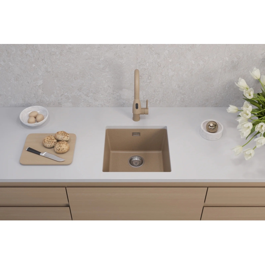 ALVEUS 1150047 - Virtuvės kriauklė OMNI 45x45 cm granito/smėlio spalva