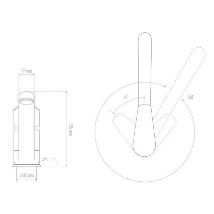 ALVEUS 1150800 - Kriauklės maišytuvas CLARA 13,5 cm granitinis/juodas