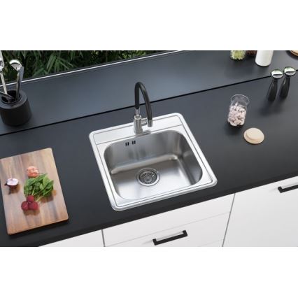 ALVEUS 1151258 - Virtuvės kriauklė MORE 50x49 cm matinė plienas/satinas