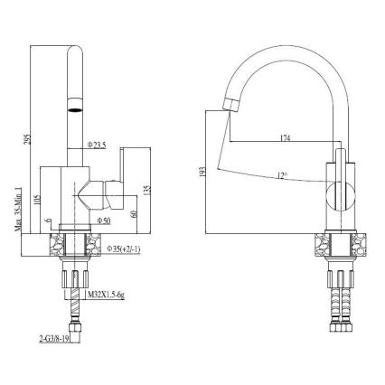ALVEUS SET0026 - Virtuvinė plautuvė LINE 79x50 cm + maišytuvas TONIA 29,5 cm satinas/blizgus chromas
