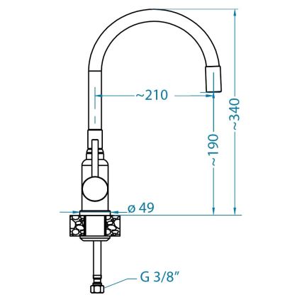 ALVEUS SETA23193 - Virtuvinis kriauklė ATROX 50x50 cm + maišytuvas su lankstomu kaklu MINTAS 34 cm granitu/matiniu juodu