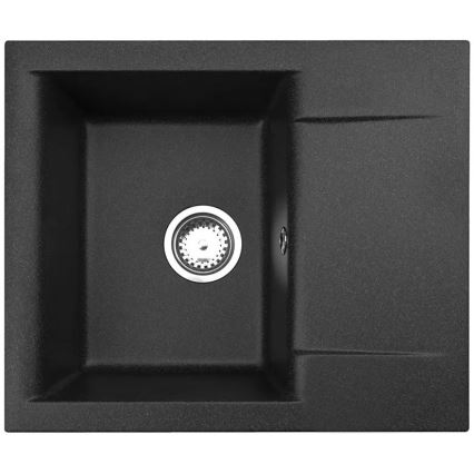 ALVEUS SETA23197 - Virtuvės kriauklė CADIT 59x50 cm + virtuvinis maišytuvas su lanksčiu snapu MINTAS 34 cm granitinis/matinė juoda