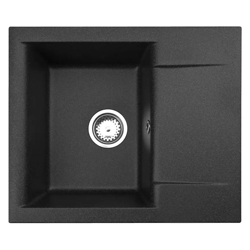 ALVEUS SETA23197 - Virtuvės kriauklė CADIT 59x50 cm + virtuvinis maišytuvas su lanksčiu snapu MINTAS 34 cm granitinis/matinė juoda