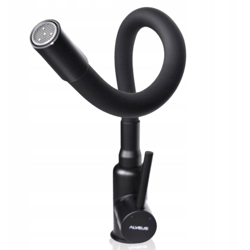 ALVEUS SETA23231 - Virtuvinė plautuvė CADIT 79x50 cm + plautuvės maišytuvas su lanksčiu snapu MINTAS 34 cm granitinis/matinė juoda