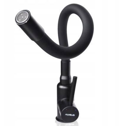 ALVEUS SETA23232 - Virtuvinė plautuvė CADIT 86x50 cm + kriauklės maišytuvas su lanksčiu snapu MINTAS 34 cm granitas/matinė juoda