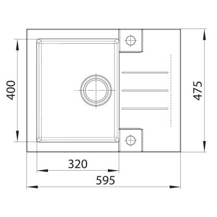 ALVEUS SETA23236 - Virtuvinis kriauklė ROCK 59,5x47,5 cm + kriauklės maišytuvas su lankstomu snapu MINTAS 34 cm granitas/dusyk juodas