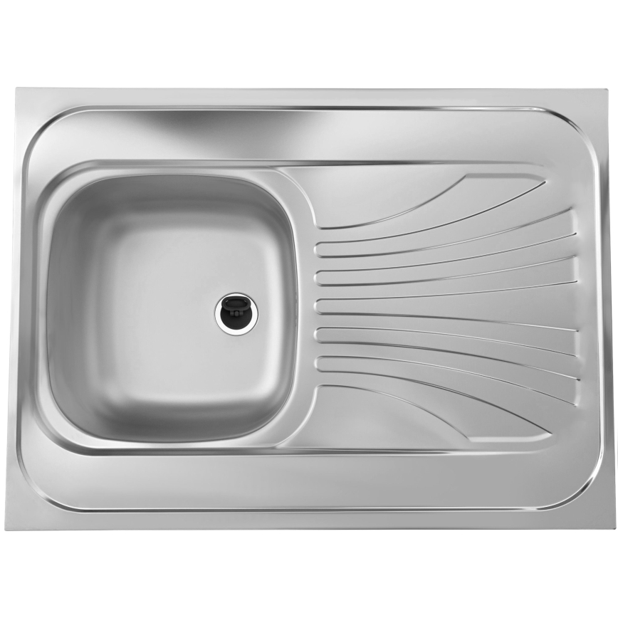 ALVEUS SETA24019 - Virtuvinis kriauklė CLASSIC 80x60 cm + maišytuvas su lankstumu MINTAS 34 cm šlifuotas plienas/juoda