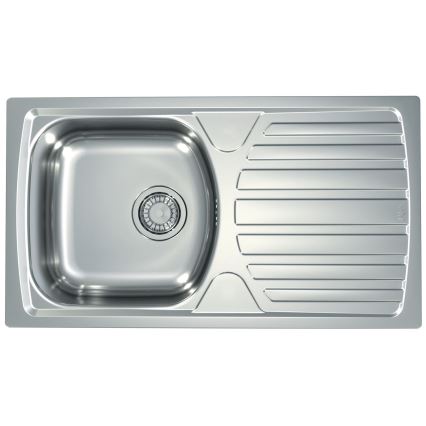 ALVEUS SETA259 - Pagrindinis virtuvinis kriauklė 78x43,5 cm + RIVIERA 14,8 cm satino/šviesaus chromo maišytuvas