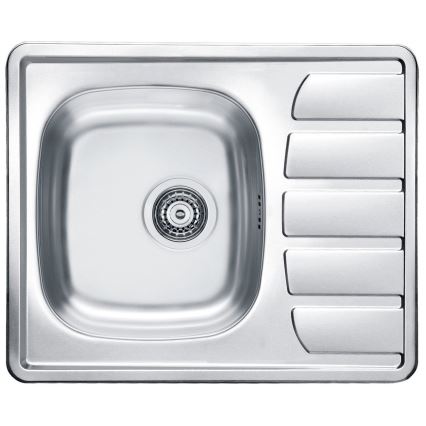 ALVEUS SETA265 - Virtuvinė plautuvė ZOOM 61,5x50 cm + plautuvės maišytuvas RIVIERA 14,8 cm satinuotas/blizgus chromas