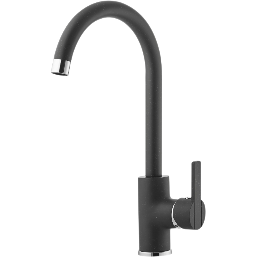 ALVEUS SETA737 - Virtuvės kriauklė CORTINA 50x45 cm + kriauklės maišytuvas TONIA su lanksčiu snapu 29,5 cm granitinė/matinė juoda