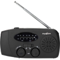 AM/FM radijas su rankiniu generatoriumi, saulės panelė ir LED žibintuvėlis — 2000 mAh