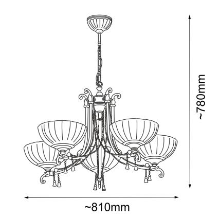 Amplex - Sietynas ant grandinės 5xE27/10W/230V