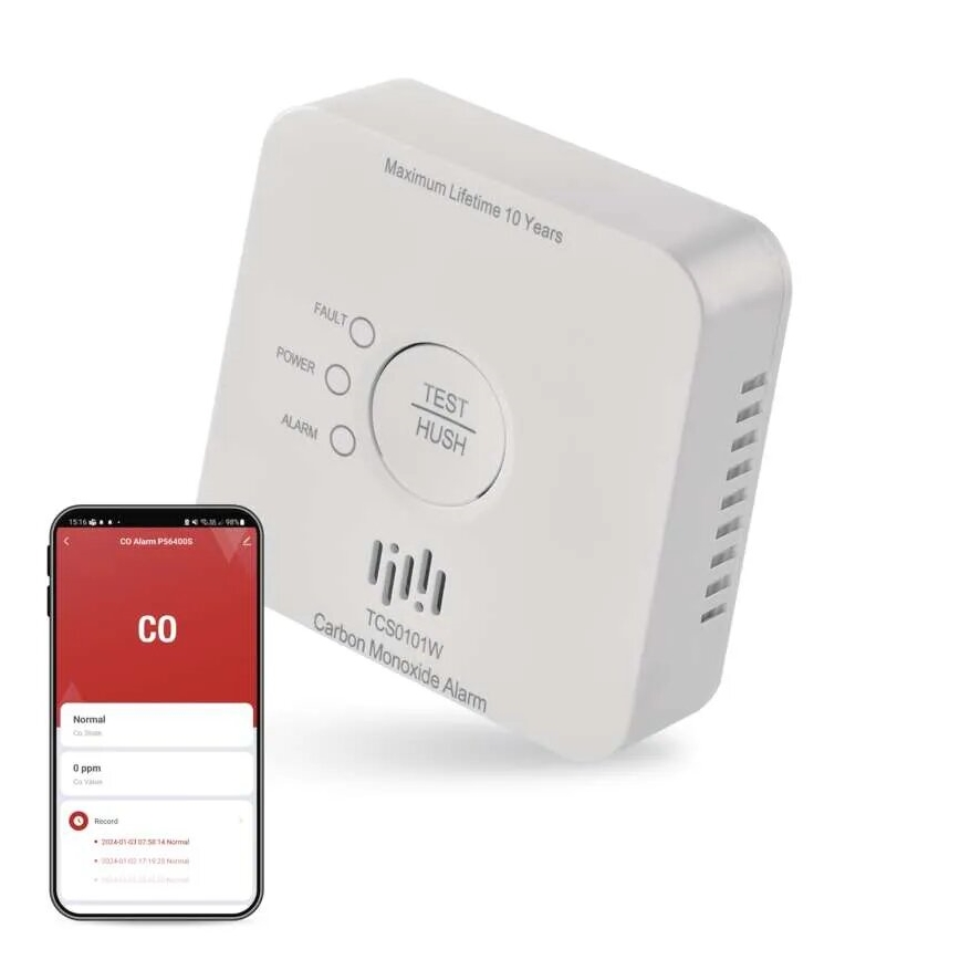 Anglies monoksido detektorius GoSmart 2xAA Wi-Fi Tuya