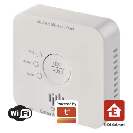 Anglies monoksido detektorius GoSmart 2xAA Wi-Fi Tuya