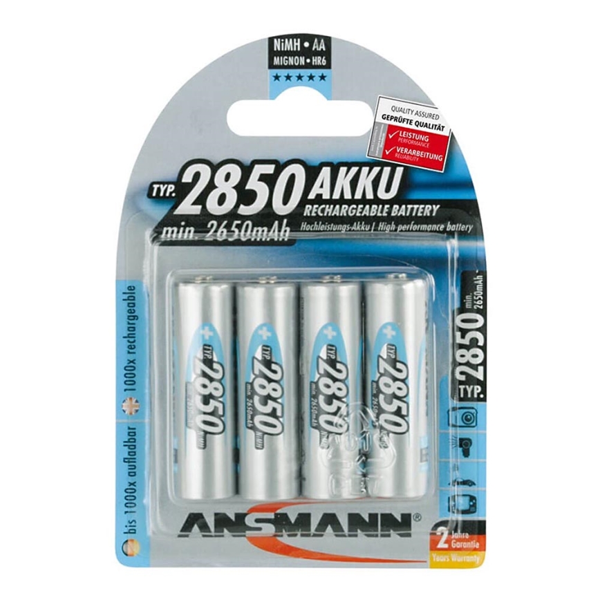 Ansmann 07522 Mignon AA - 4vnt įkraunamos baterijos NiMH/1.2V/2850mAh