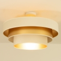 Ant lubų montuojama liustra WENTA 1xE27/60W/230V, skersmuo 50 cm, smėlio/auksinė
