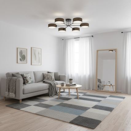 Ant lubų montuojamas šviestuvas MAGA 6xE14/10W/230V rudas