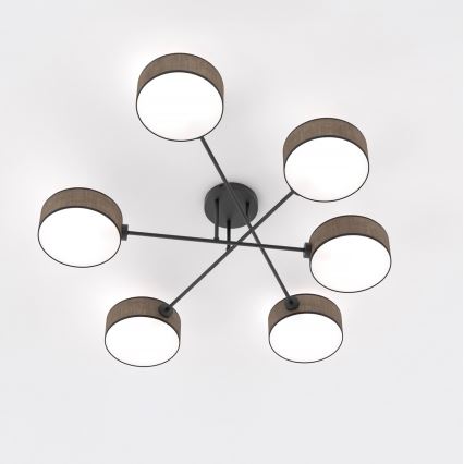 Ant lubų montuojamas šviestuvas MAGA 6xE14/10W/230V rudas