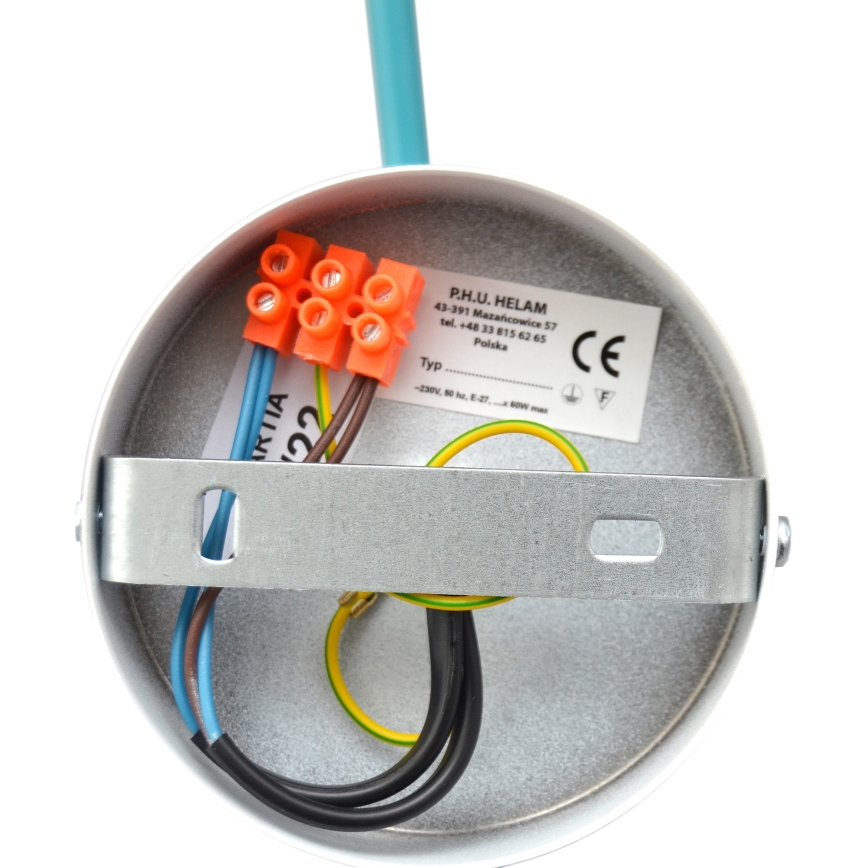 Ant pagrindo montuojamas sietynas CAMBRIDGE 2xE27/15W/230V mėlynas