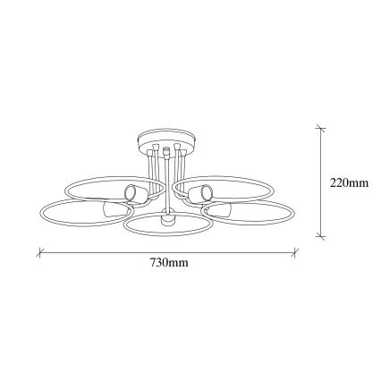 Ant pagrindo montuojamas sietynas CIRCLE 5xE27/40W/230V