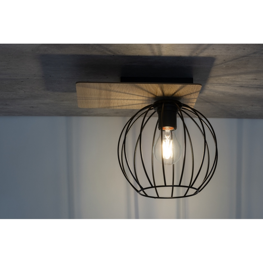 Ant pagrindo montuojamas sietynas CYBER 1xE27/60W/230V medis/juodas