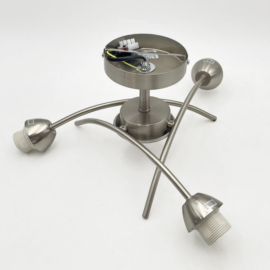 Ant pagrindo montuojamas sietynas DONNA 3xE27/60W/230V nikelio