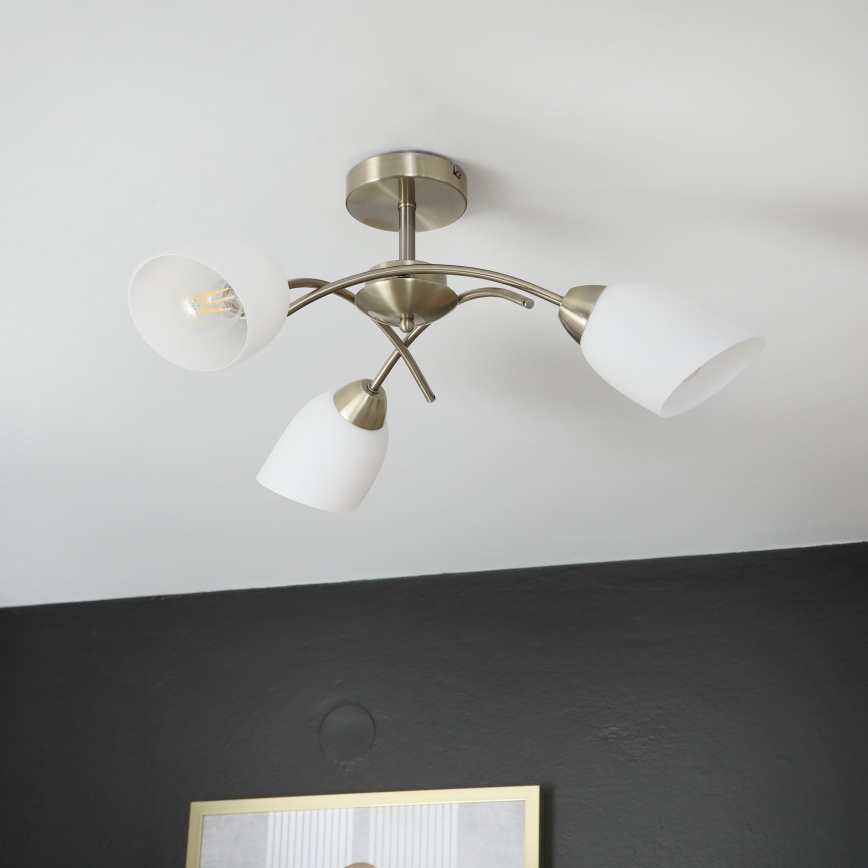 Ant pagrindo montuojamas sietynas DONNA 3xE27/60W/230V patina