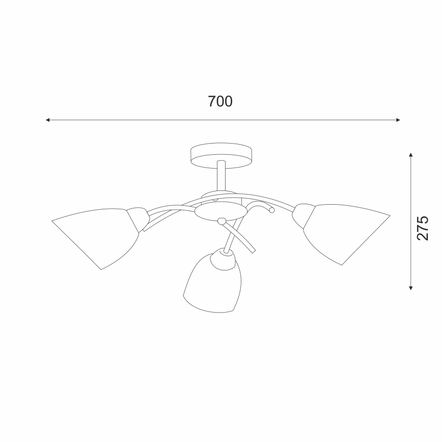 Ant pagrindo montuojamas sietynas DONNA 3xE27/60W/230V patina
