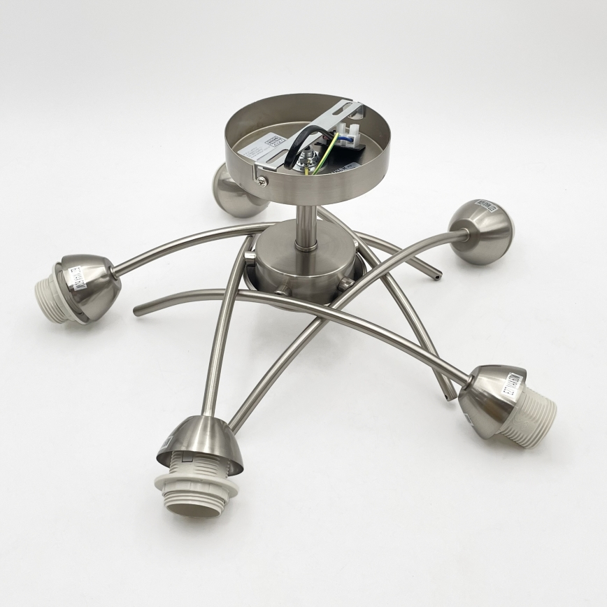 Ant pagrindo montuojamas sietynas DONNA 5xE27/60W/230V nikelio