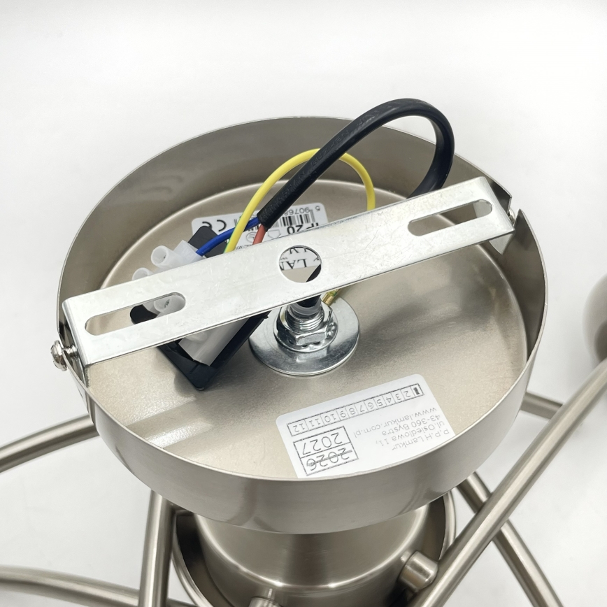 Ant pagrindo montuojamas sietynas DONNA 5xE27/60W/230V nikelio