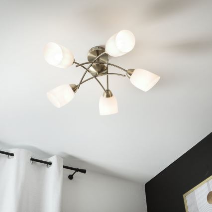 Ant pagrindo montuojamas sietynas DONNA 5xE27/60W/230V patina